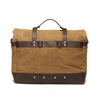 Canvas Shoulder Bag with Top-Grain Cowhide Leather