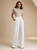 Women's Straight-Leg Beige Trousers