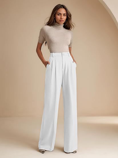 Women's Straight-Leg Beige Trousers