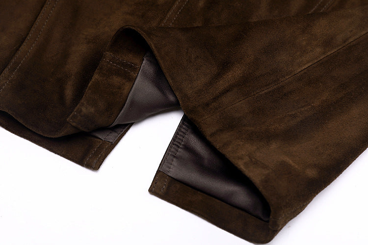 High Waist Leather Midi Pencil Skirt Women