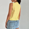 Tie-Up Fabric Sleeveless Tank Top