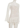 Boho off shoulder lace western mini dress
