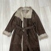 Women Suede Jacket Long Sheepskin Coat