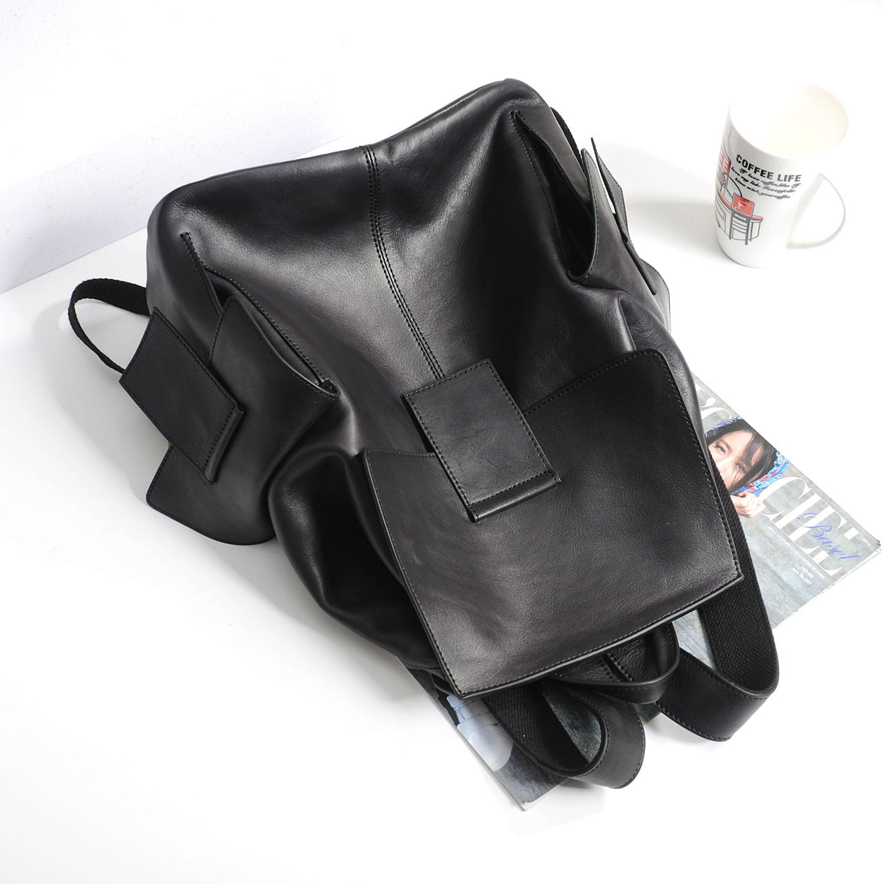 Women Leather Backpack – Large Capacity Cowhide Bag