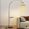 Minimalist Curved Floor Lamp with Pleated Shade