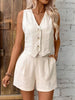 womens 2 piece summer sets vest and shorts