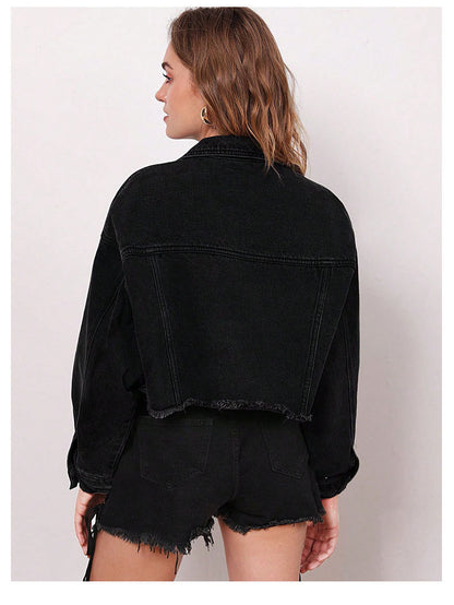 women Drop Shoulder Denim Jacket