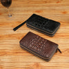 crocodile leather clutch purse