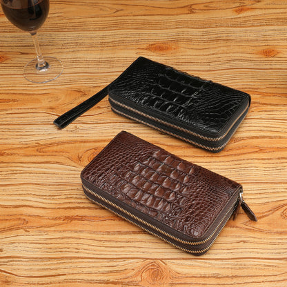 crocodile leather clutch purse