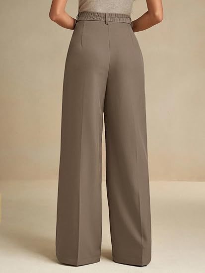 Women's Straight-Leg Beige Trousers