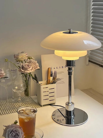 Mushroom Glass Bedside Light with Button Switch