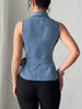Women's Lapel Collar Wrap Crop Top Workwear Vest