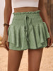 Ruffle Hem Smocked High Waist Skort for Women