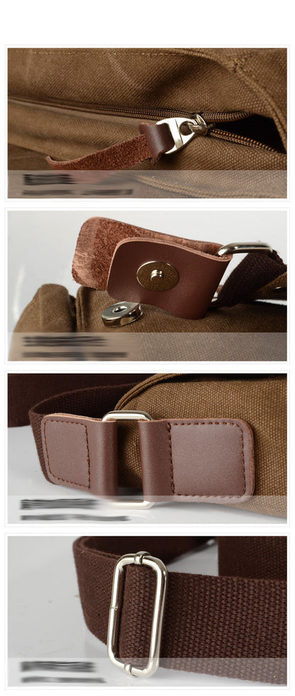 Canvas Camera Bag with Removable Dividers and Front Storage Pockets