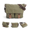 Canvas Camera Messenger Bag with Removable Organizer and Cowhide Trim 3