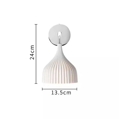 Modern Pleated Bedroom Wall Light Fixture