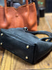 Women’s Genuine Leather Shoulder Bag With Brass Hardware