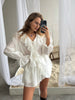 Ruffled Lace-Up Top and Shorts Set for Women Two-Piece Outfit