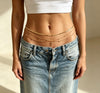 Women’s Gold Layered Cross Waist Chain Beaded Body Jewelry