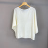 Women Wool Cashmere Round Neck Mid Sleeve Sweater