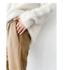 Women Italian Leather Carrot Pants Cropped Straight Leg Elastic Waist