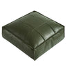Faux Leather Pouf Ottoman Floor Cushion Cover
