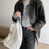 Women Genuine Leather Jacket Oversized Mid-Length Bomber Coat