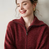 Warm Zip Wool Cashmere Cardigan Jacket Top