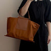 Textured Retro Brown Canvas Tote Bag Women