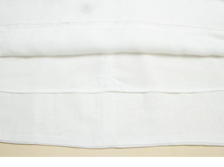 White linen a line midi sundress square neck summer