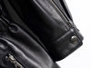 Women’s Leather Moto Trench Coat with Waist Cinch and Buckle Collar