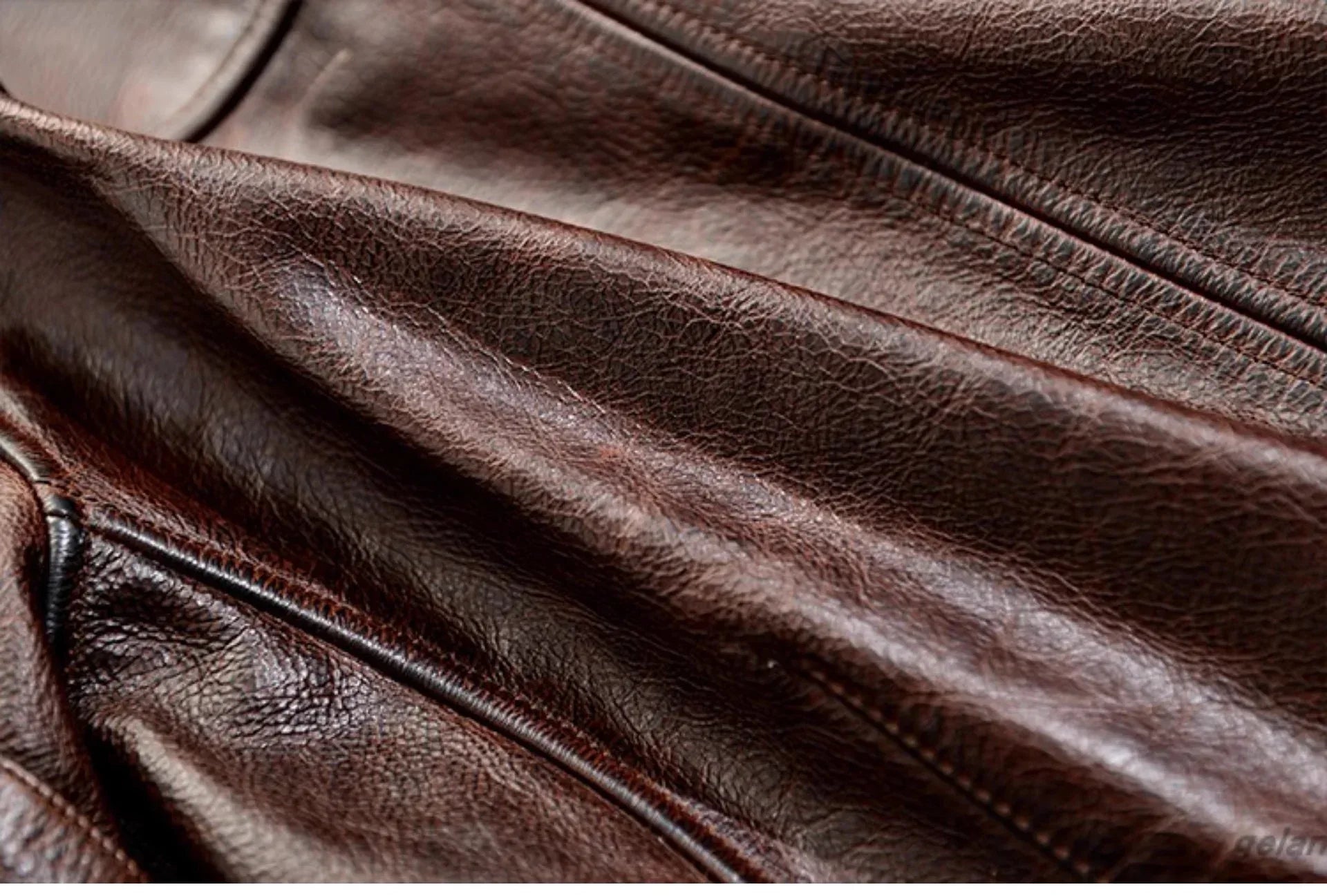 Men’s Retro Waxed Cowhide Leather Jacket