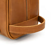 Men’s Genuine Leather Toiletry Bag with Front Zipper Pocket