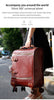 Leather Carry On Suitcase Trolley Case with Spinner Wheels