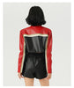 Cropped Faux Leather Biker Jacket for Women
