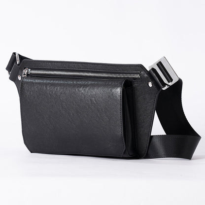Men's Small Leather Chest Bag with Strap