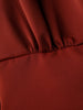 Women’s V-Neck Lantern Sleeve Blouse with Fitted Waist and Button Detail