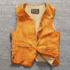 Men Vintage Brown Genuine Leather Vest