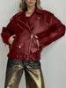 Women’s PU Oversized Leather Biker Jacket