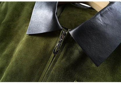 Genuine Goatskin Suede Leather Women's Jacket