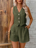womens 2 piece summer sets vest and shorts