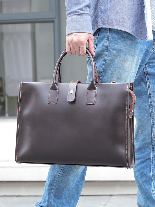 Men’s Genuine Leather Business Shoulder Handbag