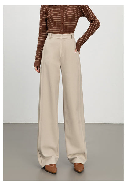 Women casual pants with high waist drape