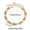 Gold Waist Chain with Sculptural Wave Pattern for Women