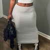 High Waist Below Knee Pencil Skirt