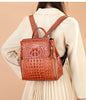 Women’s Designer Genuine Leather Crocodile Pattern Backpack