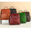 Women’s Designer Genuine Leather Crocodile Pattern Backpack