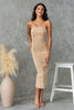 Women Slim Strapless Denim Midi Dress Bodycon