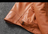 Men's Cowhide Leather Jacket Brown Slim Fit