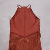 Fringe halter tassel party dress